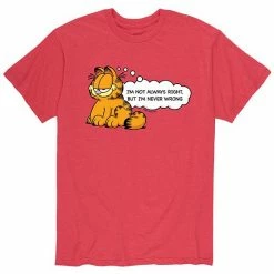 Licensed Character Men's Garfield Never Wrong Tee Heather Red -Licensed Character Shop unnamed file 17995