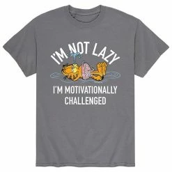 Licensed Character Men's Garfield Im Not Lazy Tee Heather Red