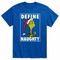 Licensed Character Men's Dr. Seuss The Grinch Naughty Tee Royal Blue