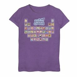 Licensed Character Girls 7-16 Animal Crossing New Horizons Periodic Table Of Villagers Graphic Tee