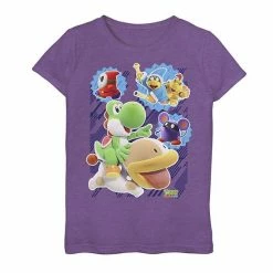 Licensed Character Girls 7-16 Nintendo Yoshi's Crafted World Group Shot Poster Graphic Tee