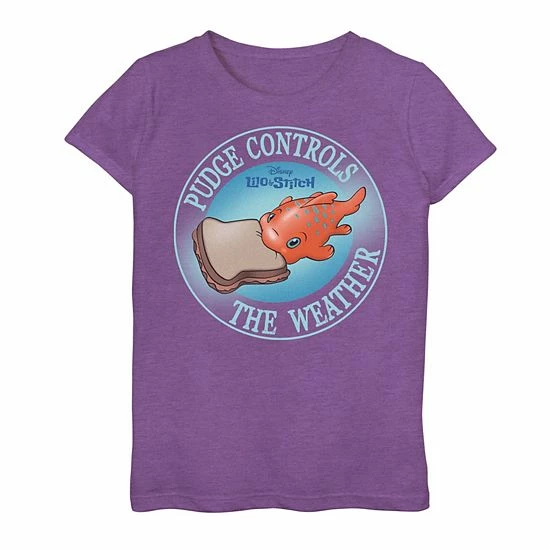 Licensed Character Disney's Lilo & Stitch Girls 7-16 Pudge Controls The Weather Graphic Tee 3 Licensed Character Disney's Lilo & Stitch Girls 7-16 Pudge Controls The Weather Graphic Tee