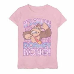 Licensed Character Girls' 7-16 Nintendo Its On Like Donkey Kong Retro Neon Graphic Tee
