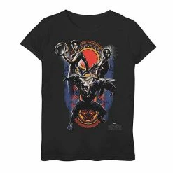 Licensed Character Girls 7-16 Marvel Black Panther Trio Splatter Tee