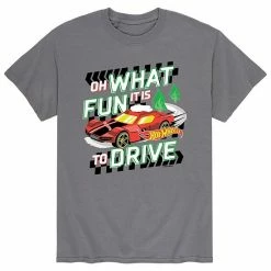 Licensed Character Men's Hot Wheels "Oh What Fun It Is To Drive" Holiday Tee Yellow
