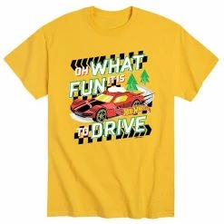 Licensed Character Men's Hot Wheels "Oh What Fun It Is To Drive" Holiday Tee Yellow -Licensed Character Shop unnamed file 18083