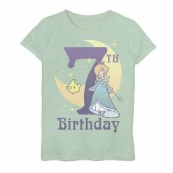 Licensed Character Girls 7-16 Nintendo Super Mario Rosalina And Luma 7th Birthday Moon Portrait Graphic Tee