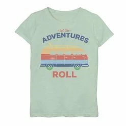 Licensed Character Girls 7-16 Let The Adventures Roll Multicolor Surfer Van Graphic Tee