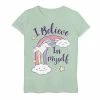 Licensed Character Girls 7-16 I Believe In Myself Unicorn Jumping Rainbow Cartoon Graphic Tee -Licensed Character Shop unnamed file 18131