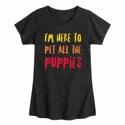 Licensed Character Girls 7-16 Here To Pet All The Puppies Tee