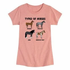 Licensed Character Girls 7-16 Types Of Horses Tee Blue -Licensed Character Shop unnamed file 18143