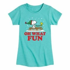 Licensed Character Girls 7-16 Peanuts Oh What Fun Sledding Graphic Tee