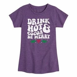 Licensed Character Girls 7-16 Drink Hot Cocoa Be Merry Tee