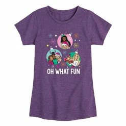Licensed Character Girls 7-16 Barbie Christmas Ornaments Graphic Tee Purple