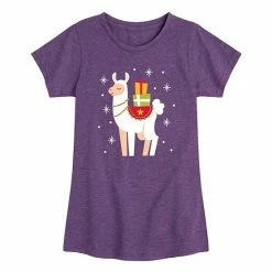 Licensed Character Girls 7-16 Christmas Alpaca Presents Graphic Tee