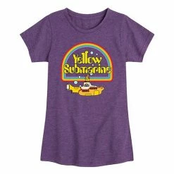 Licensed Character Girls 7-16 The Beatles Submarine Rainbow Graphic Tee Purple
