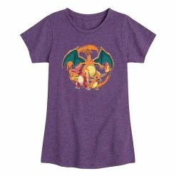 Licensed Character Girls 7-16 Pokemon Charmander Group Graphic Tee Purple