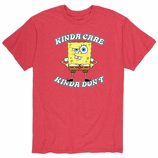 Licensed Character Men's SpongeBob Kinda Care Tee 3 Licensed Character Men's SpongeBob Kinda Care Tee