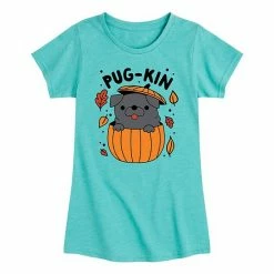 Licensed Character Girls 7-16 Pug Kin Pumpkin Dog Graphic Tee