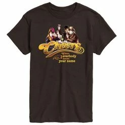 Licensed Character Men's Cheers Where Everybody Knows Your Name Tee Dark Brown