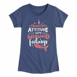 Licensed Character Girls 4-16 Unicorn Attitude With Mermaid Graphic Tee
