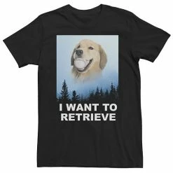 Licensed Character Big & Tall "I Want To Retrieve" Golden Retriever Portrait Tee