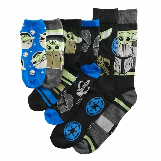 Licensed Character Men's Mandalorian 6-Pack Variety Socks 4 Licensed Character Men's Mandalorian 6-Pack Variety Socks - Image 2