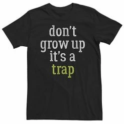 Licensed Character Big & Tall "Don't Grow Up It's A Trap" Word Stack Tee