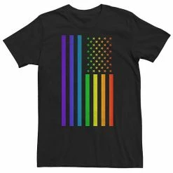Licensed Character Big & Tall Americana Rainbow Vertical Stars And Stripes Tee