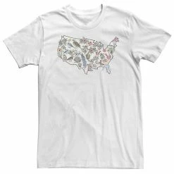 Licensed Character Big & Tall Americana United States State Icons Tee