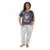 Licensed Character Plus Size Nite Nite By Munki Munki Grogu Short Sleeve Pajama Top & Pajama Pants Set Blue Frogs -Licensed Character Shop unnamed file 1856