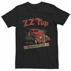 Licensed Character Men's ZZ Top Eliminator Hot Rod Vintage Portrait Tee Black