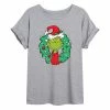 Licensed Character Juniors' Dr. Seuss's The Grinch Wreath Oversized Graphic Tee -Licensed Character Shop unnamed file 18705