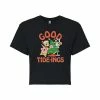 Licensed Character Juniors' SpongeBob SquarePants Christmas Tideings Cropped Tee -Licensed Character Shop unnamed file 18751