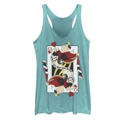 Licensed Character Juniors' Disney Alice In Wonderland Queen Of Hearts Playing Card Tank Tahiti Blue -Licensed Character Shop unnamed file 18758