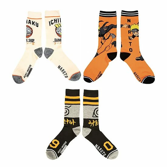 Licensed Character Men's Naruto 3-Pack Crew Socks Box Set 4 Licensed Character Men's Naruto 3-Pack Crew Socks Box Set - Image 2