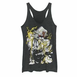 Licensed Character Juniors' Marvel X-Men Storm Action Pose Retro Tank Top Black