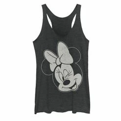 Licensed Character Juniors' Disney Mickey Minnie Winking Tank Black Heather