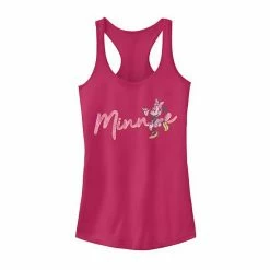 Licensed Character Juniors' Disney Mickey And Friends Minnie Wave Text Tank Raspberry -Licensed Character Shop unnamed file 18812