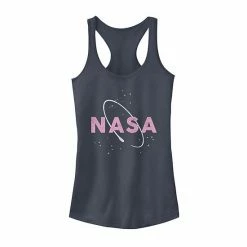 Licensed Character Juniors' NASA Pink Logo Tank Top Raspberry