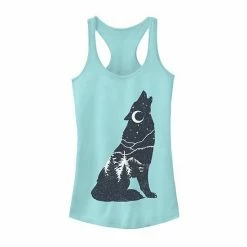 Licensed Character Juniors' Wolf Howl Silhouette Fill Graphic Tank