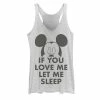 Licensed Character Juniors' Disney's Mickey Mouse "If You Love Me Let Me Sleep" Tank Top -Licensed Character Shop unnamed file 18843