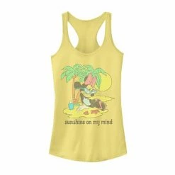 Licensed Character Disney's Mickey And Friends Minnie Mouse "Sunshine On My Mind" Juniors' Racerback Tank Top