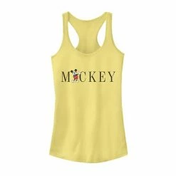 Licensed Character Disney's Mickey Mouse Simple Text Juniors' Racerback Tank Top