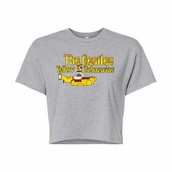 Licensed Character Juniors' The Beatles Phased Out Yellow Submarine Logo Cropped Graphic Tee Black -Licensed Character Shop unnamed file 18950