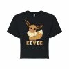Licensed Character Juniors' Pokémon "Eevee" Cute Pose Cropped Graphic Tee Gray -Licensed Character Shop unnamed file 18952