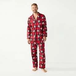 Licensed Character Disney's Mickey Mouse Men's Jammies For Your Families® "Holiday Party Mickey" Print Pajama Set