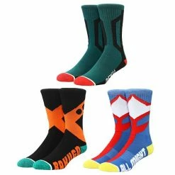 Licensed Character Men's My Hero 3-Pack Crew Socks