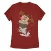 Licensed Character Juniors' Looney Tunes Taz Christmas Ripping Presents Tee Red