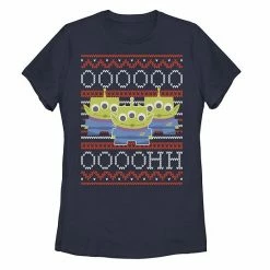Licensed Character Disney / Pixar's Toy Story Juniors' Aliens Ooooh Ugly Sweater Tee Navy -Licensed Character Shop unnamed file 19046